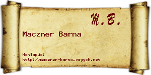 Maczner Barna névjegykártya