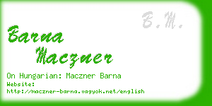 barna maczner business card